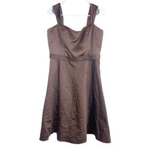 David’s Bridal Satin Brown Dress